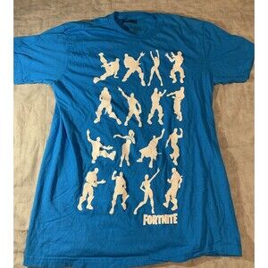 Fortnite Dancing Characters  MEN'S Blue  TSHIRT~ USED Sz L